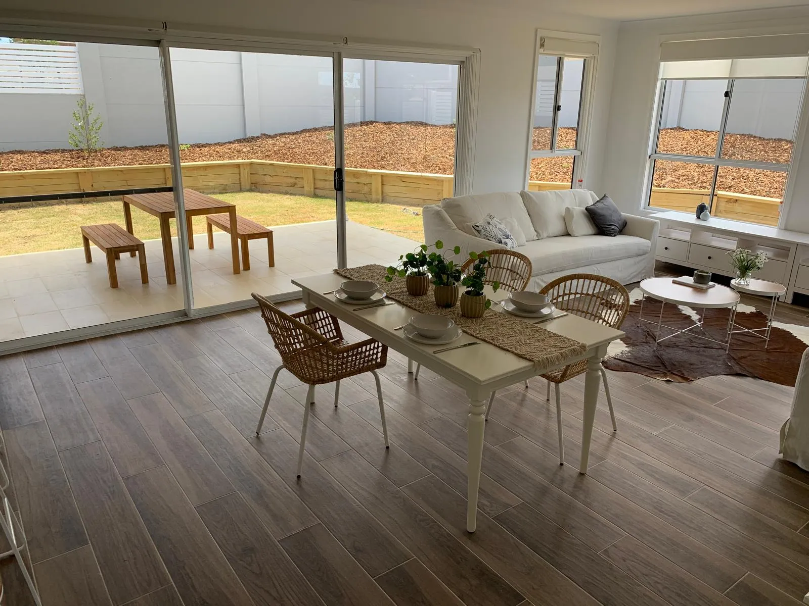 Bright open-plan living area ready for renovation